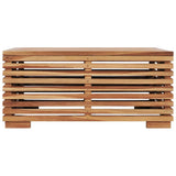 NNEVL Garden Table and Footrest Set&Dark Grey Cushion Solid Teak Wood