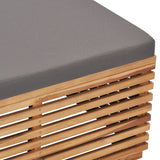 NNEVL Garden Table and Footrest Set&Dark Grey Cushion Solid Teak Wood