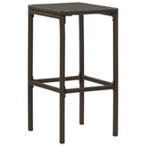 NNEVL 3 Piece Garden Bar Set with Cushions Poly Rattan Brown