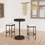 NNEVL 3 Piece Garden Bar Set with Cushions Poly Rattan Brown