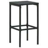 NNEVL 3 Piece Garden Bar Set with Cushions Poly Rattan Black