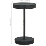 NNEVL 3 Piece Garden Bar Set with Cushions Poly Rattan Black