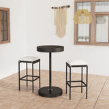 NNEVL 3 Piece Garden Bar Set with Cushions Poly Rattan Black