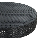 NNEVL 3 Piece Garden Bar Set with Cushions Poly Rattan Black