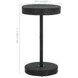 NNEVL 3 Piece Garden Bar Set with Cushions Poly Rattan Black