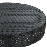 NNEVL 3 Piece Garden Bar Set Poly Rattan Black