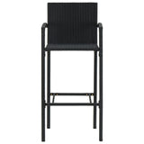 NNEVL 3 Piece Garden Bar Set Poly Rattan Black
