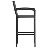 NNEVL 3 Piece Garden Bar Set Poly Rattan Black