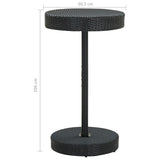 NNEVL 3 Piece Garden Bar Set Poly Rattan Black
