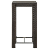NNEVL 5 Piece Garden Bar Set with Cushions Poly Rattan Brown