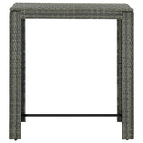 NNEVL 5 Piece Garden Bar Set with Cushions Poly Rattan Grey