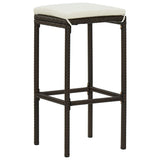 NNEVL 7 Piece Garden Bar Set with Cushions Poly Rattan Brown