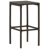 NNEVL 7 Piece Garden Bar Set with Cushions Poly Rattan Brown