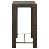 NNEVL 7 Piece Garden Bar Set with Cushions Poly Rattan Brown