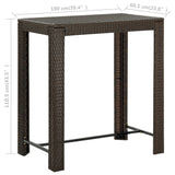 NNEVL 7 Piece Garden Bar Set with Cushions Poly Rattan Brown
