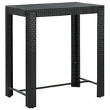 NNEVL 7 Piece Garden Bar Set with Cushions Poly Rattan Black