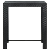 NNEVL 7 Piece Garden Bar Set with Cushions Poly Rattan Black