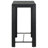 NNEVL 7 Piece Garden Bar Set with Cushions Poly Rattan Black