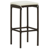 NNEVL 7 Piece Garden Bar Set with Cushions Poly Rattan Brown