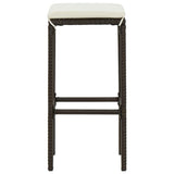 NNEVL 7 Piece Garden Bar Set with Cushions Poly Rattan Brown