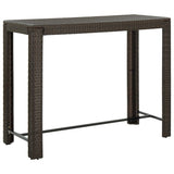 NNEVL 7 Piece Garden Bar Set with Cushions Poly Rattan Brown