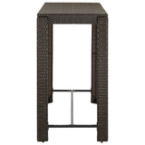 NNEVL 7 Piece Garden Bar Set with Cushions Poly Rattan Brown