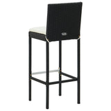 NNEVL 3 Piece Outdoor Bar Set with Cushions Poly Rattan Black