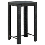 NNEVL 3 Piece Outdoor Bar Set with Cushions Poly Rattan Black