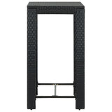 NNEVL 3 Piece Outdoor Bar Set with Cushions Poly Rattan Black