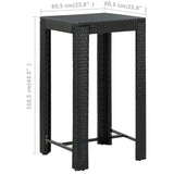NNEVL 3 Piece Outdoor Bar Set with Cushions Poly Rattan Black