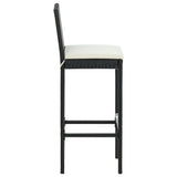 NNEVL 7 Piece Outdoor Bar Set with Cushions Poly Rattan Black