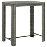 NNEVL 7 Piece Outdoor Bar Set with Cushions Poly Rattan Grey
