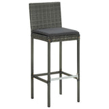 NNEVL 7 Piece Outdoor Bar Set with Anthracite Cushions Poly Rattan