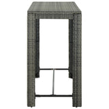 NNEVL 7 Piece Outdoor Bar Set with Anthracite Cushions Poly Rattan