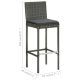 NNEVL 7 Piece Outdoor Bar Set with Anthracite Cushions Poly Rattan