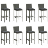 NNEVL 9 Piece Outdoor Bar Set with Anthracite Cushions Poly Rattan