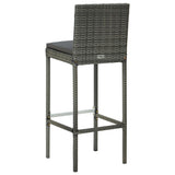NNEVL 9 Piece Outdoor Bar Set with Anthracite Cushions Poly Rattan