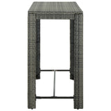 NNEVL 9 Piece Outdoor Bar Set with Anthracite Cushions Poly Rattan