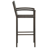 NNEVL 3 Piece Outdoor Bar Set with Armrest Poly Rattan Brown