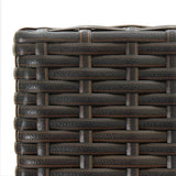 NNEVL 3 Piece Outdoor Bar Set with Armrest Poly Rattan Brown