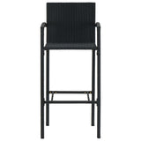 NNEVL 3 Piece Outdoor Bar Set with Armrest Poly Rattan Black