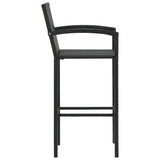 NNEVL 3 Piece Outdoor Bar Set with Armrest Poly Rattan Black