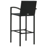NNEVL 3 Piece Outdoor Bar Set with Armrest Poly Rattan Black