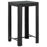 NNEVL 3 Piece Outdoor Bar Set with Armrest Poly Rattan Black