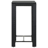 NNEVL 3 Piece Outdoor Bar Set with Armrest Poly Rattan Black