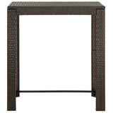 NNEVL 5 Piece Outdoor Bar Set with Armrest Poly Rattan Brown