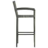 NNEVL 5 Piece Outdoor Bar Set with Armrest Poly Rattan Grey