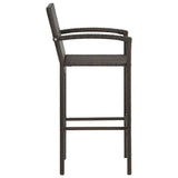 NNEVL 7 Piece Outdoor Bar Set with Armrest Poly Rattan Brown