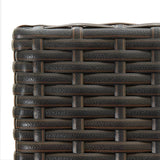 NNEVL 7 Piece Outdoor Bar Set with Armrest Poly Rattan Brown