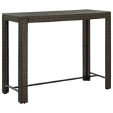 NNEVL 7 Piece Outdoor Bar Set with Armrest Poly Rattan Brown